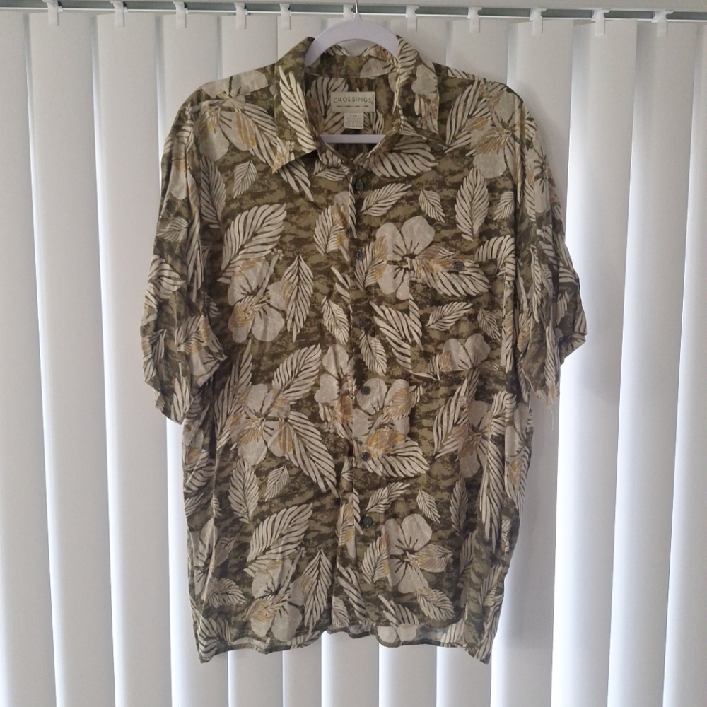 Crossing Hawaiian Button Front Shirt